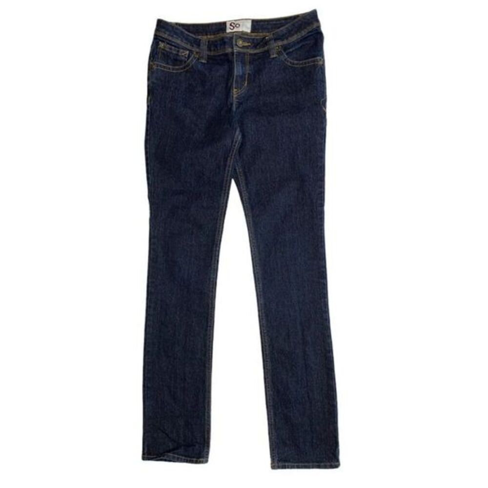Juniors So Dark Wash Denim Mid Rise Jeans Sz 7